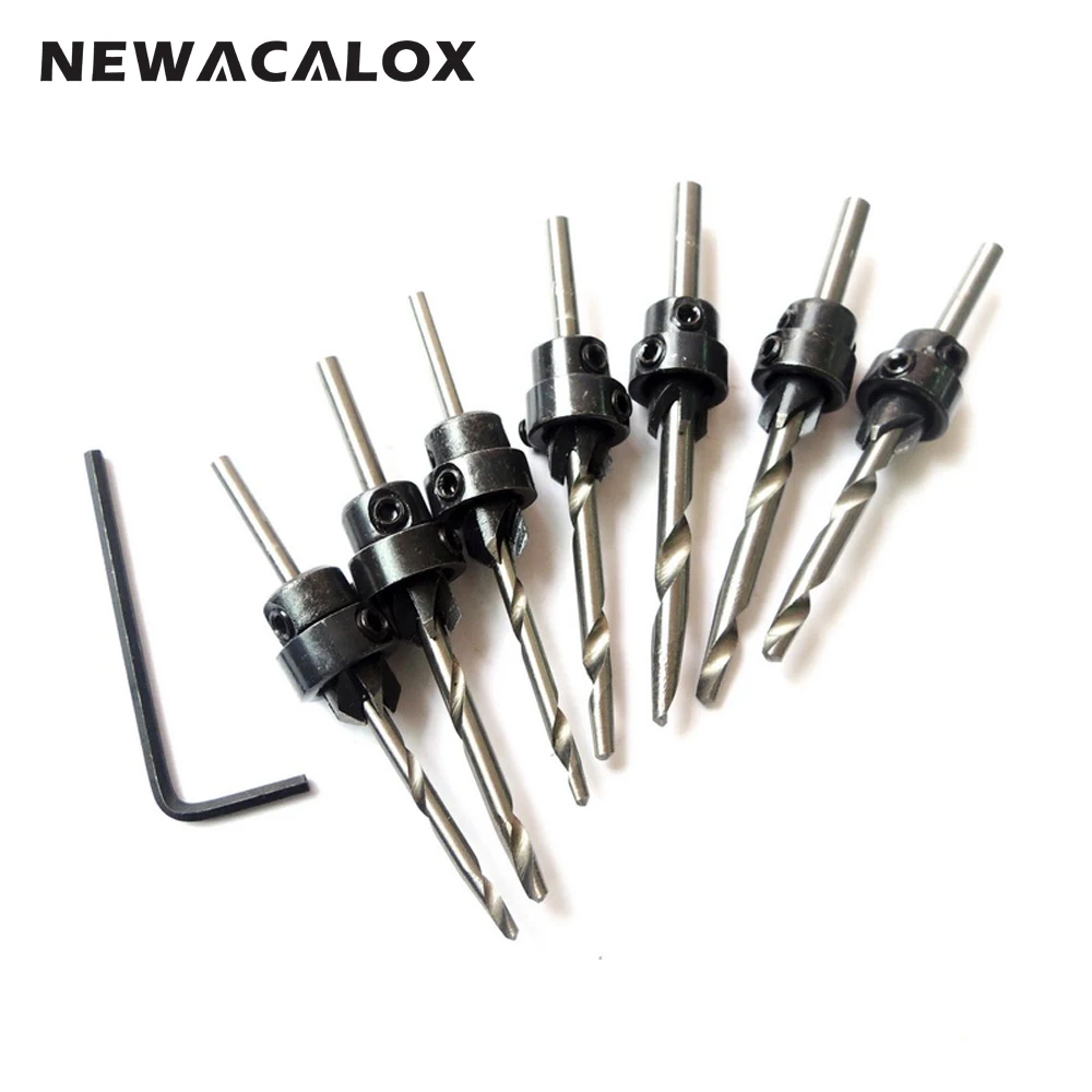 NEWACALOX 7 шт. деревообрабатывающие сверла для зенковки электрические инструменты