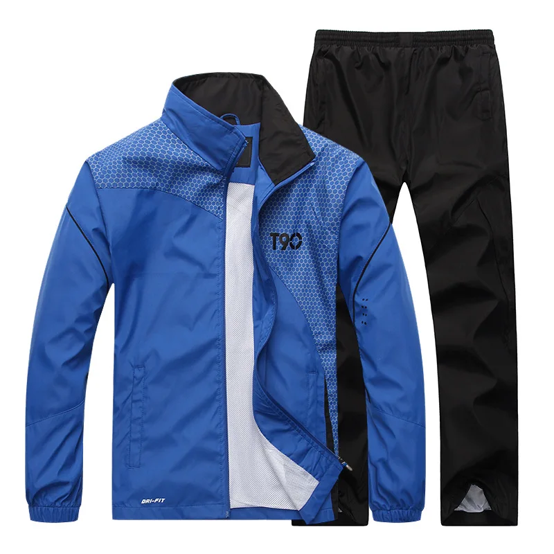 

2019 Track Suit Windproof Jogging Clothing Men Sportswear Spring Autumn Tracksuit Set Hoodies Sweatshirts+Pant Two Piece