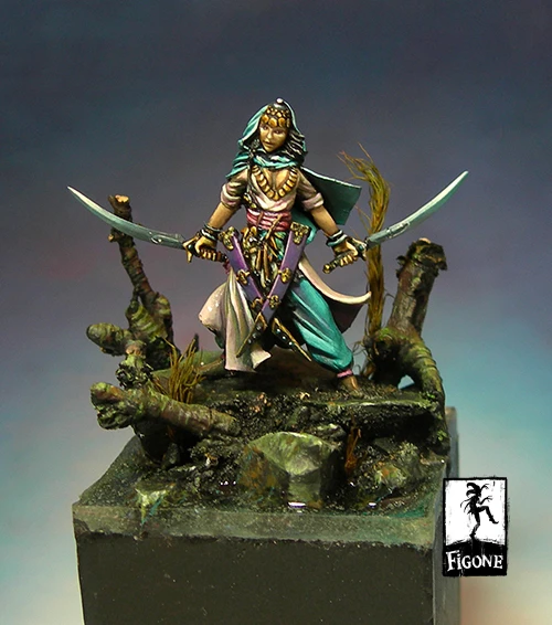 [Loong Way Miniatures] Figone Lharm Sheod eastern warrior 32 мм (не прививает основание) полимерная