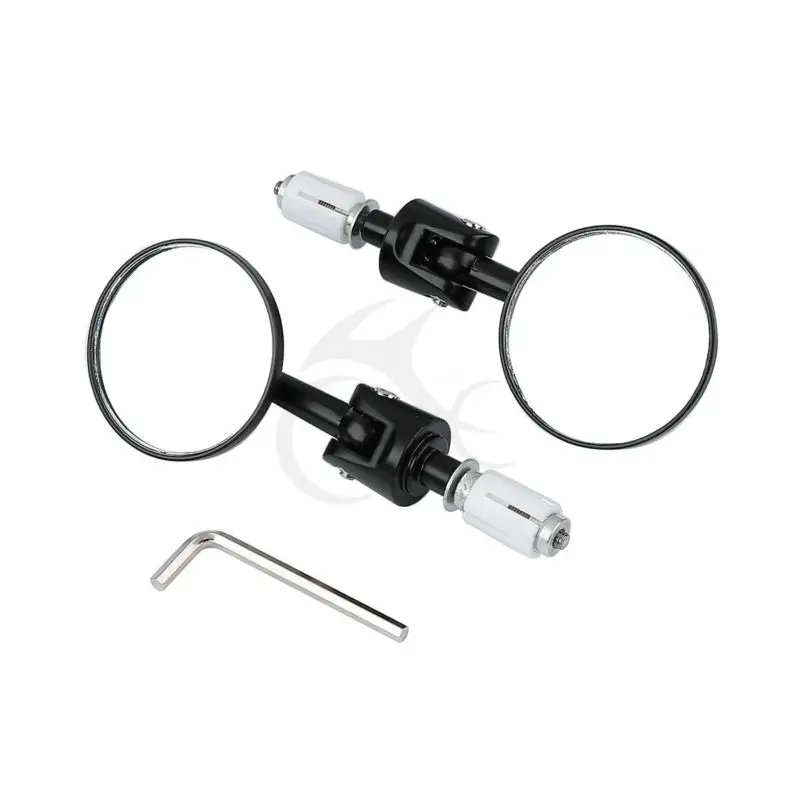 Круглые зеркала заднего вида 7/8 &quotдля Honda Kawasaki Aprilia BMW Black|Боковые и аксессуары| |