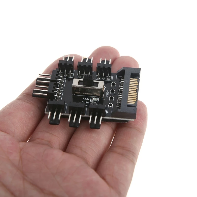 Компьютер SATA 1 8 Way сплиттер Вентилятор охлаждения концентратор 3 Pin 12V адаптер