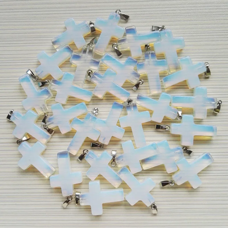 Модные подвески из опалового камня с натуральным крестом для изготовления