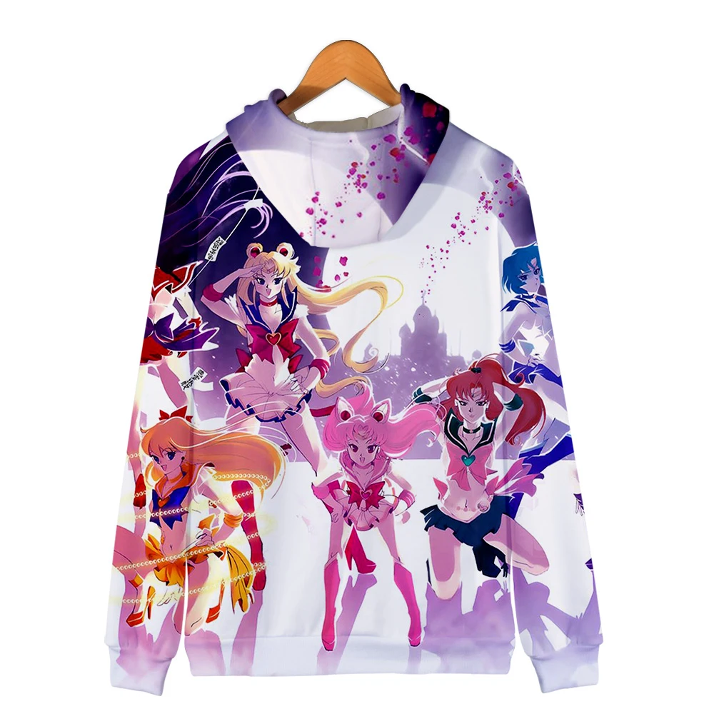 Fashion Zipper Hoodies Sailor Moon 3D Print coat Women's Sailor Moon Hoodies Kawaii high quality Streetwear Zipper Hoodie 4XL
