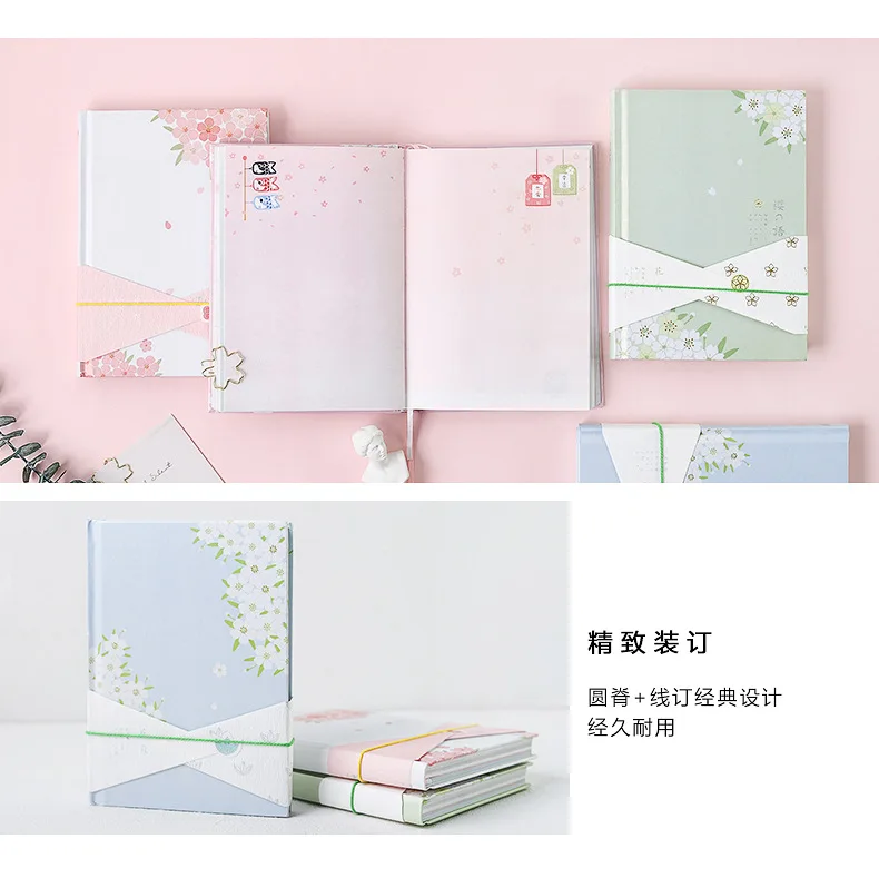 Милый держатель серии hardcover с вишня в цвету в Корейском стиле kawaii на планирования Ноутбук канцелярские принадлежности для школы для девочек A5 толстый