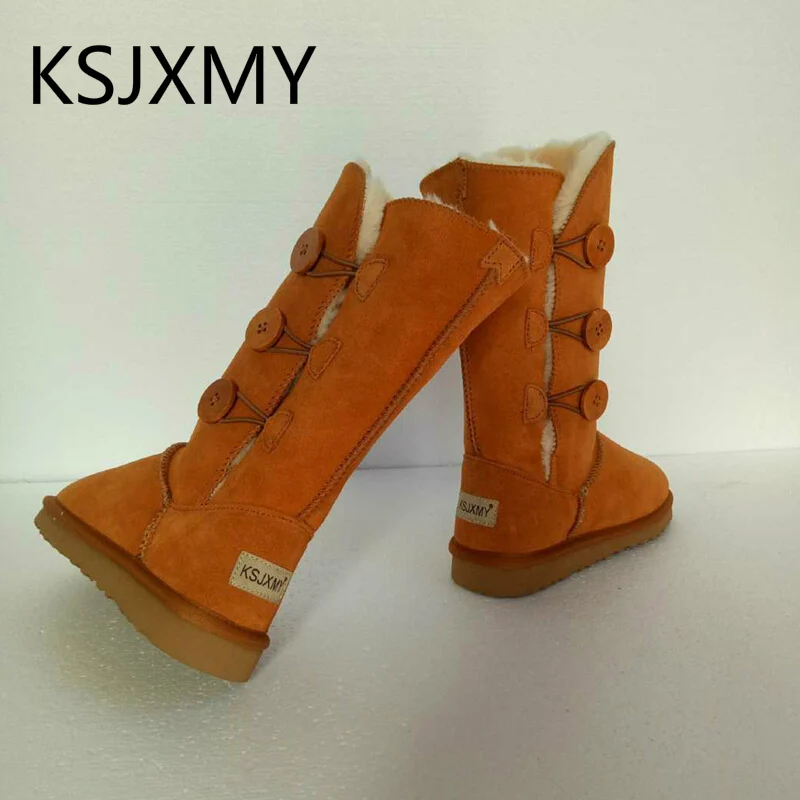 KSJXMY классические женские зимние ботинки короткие кожаные с черными каштановыми