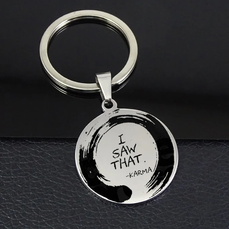 Брелок с надписью I SAW THAT Circle Charm Karma брелок ювелирный для мужчин и женщин YP6963
