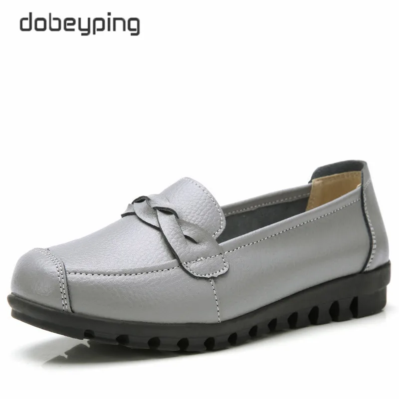 dobeyping Spring Autumn Woman Shoes Genuine Leather Women Flats Slip On Women's Loafers Female Sewing Shoe Large Size 35-41 | Обувь