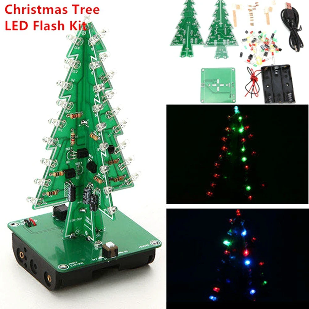 Фотофон Трехмерная 3D светодиодный ственская елка LED DIY Kit красочная схема вспышки