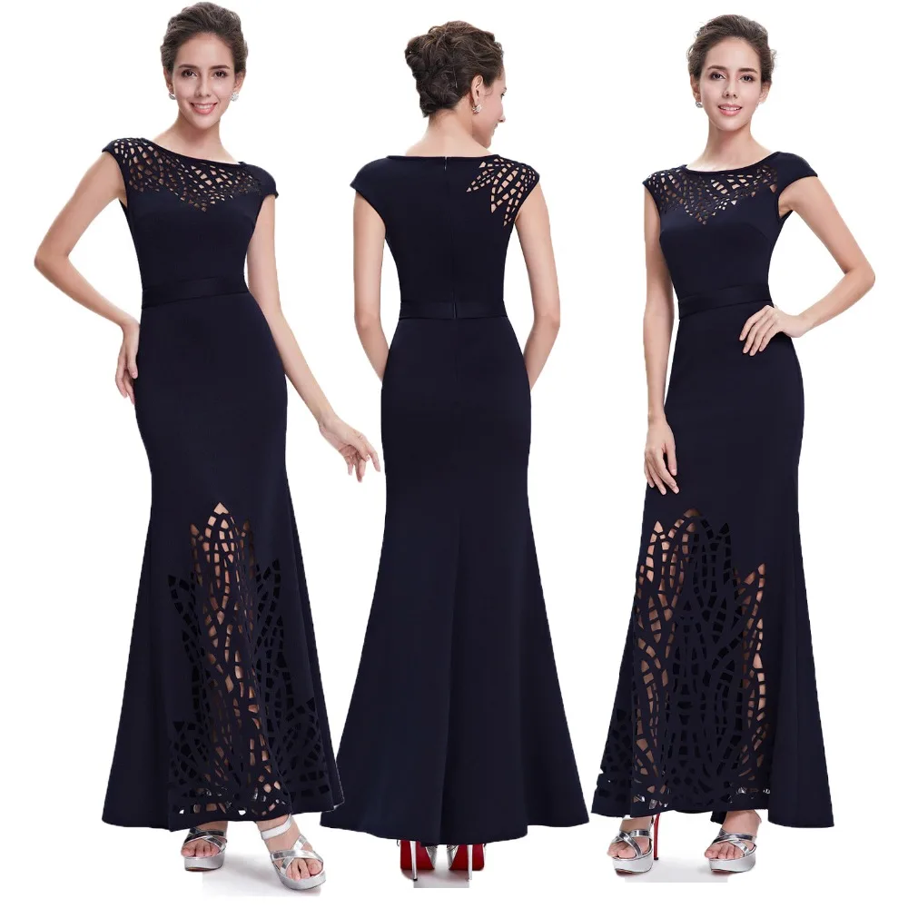 Вечернее платье Ever-Pretty EP08545NB женское темно-синее с круглым вырезом Robe De Soiree vestido de festa длинное вечернее платье