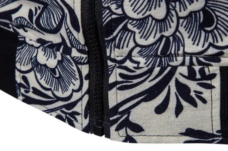 2019 Autumn Fashion Linen Jacket Men Hip Hop Large Size Flowers Pilot Bomber Coat Men's Printing Jackets EUR S-2XL | Мужская одежда