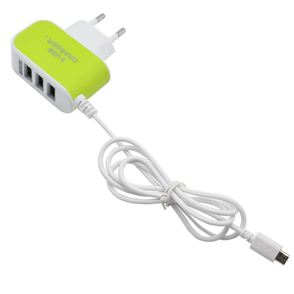 Зарядное устройство 3.1A 3 в 1 USB порт настенное домашнее зарядное переменного тока