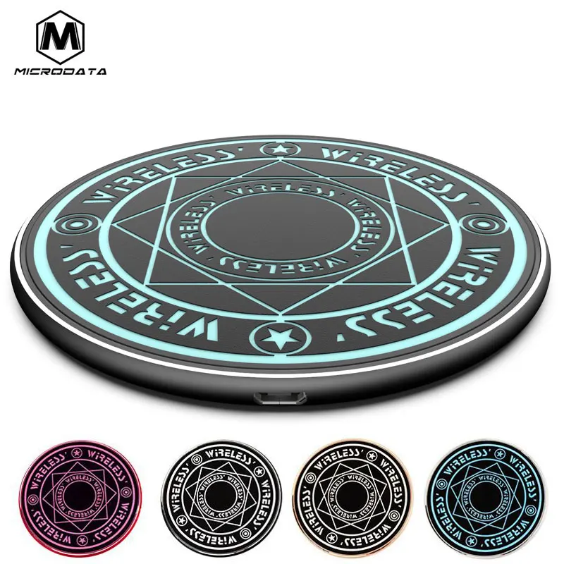 Беспроводное зарядное устройство Microdata быстрое для телефона GY-68P 10 Вт QI мини samsung