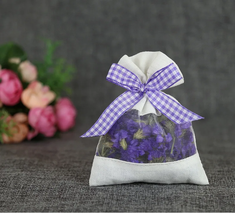 

50 pcs cotton splicing mesh lavender sachet linen bag jewelry packaging gift bag