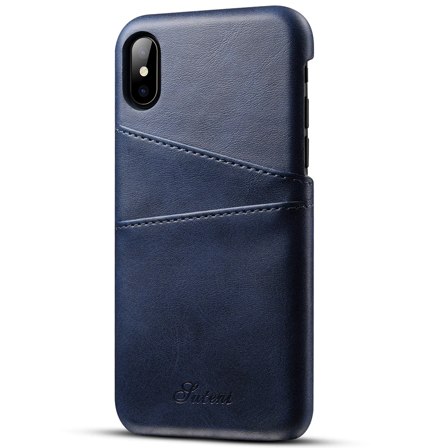 Роскошный чехол из натуральной кожи для iPhone X 10 ретро винтажная задняя защитная