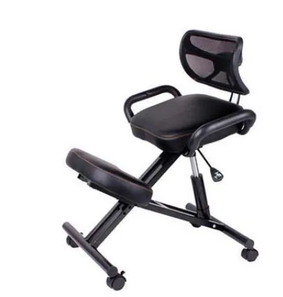 Дизайнерское кресло на коленях с спинкой и ручкой офисное эргономичное кожаное