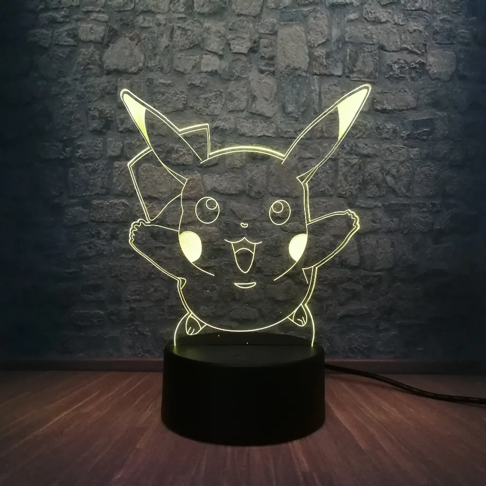 Японский Pokemons Go Game 3D LED USB лампа Мультфильм кавайный питомец Пикачу красочный