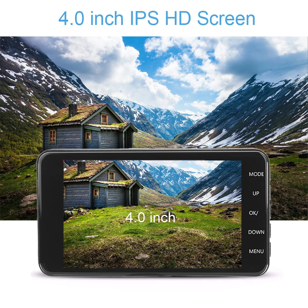 Новый Автомобильный видеорегистратор ADDKEY с двумя объективами IPS 4 0 &quotFull HD 1080 P