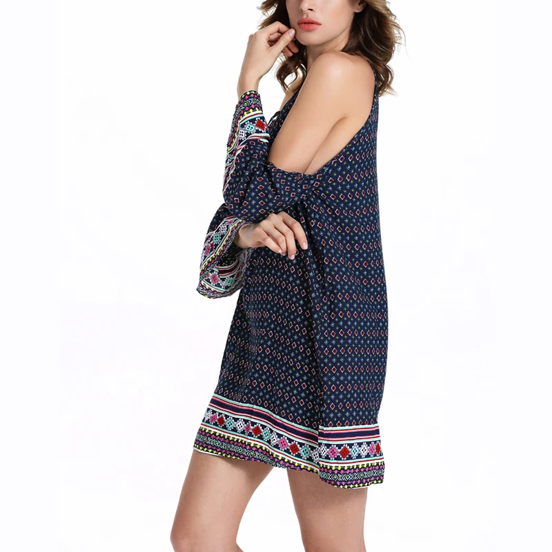 2017 новое летнее стильное сексуальное пляжное платье с открытыми плечами Пляжное