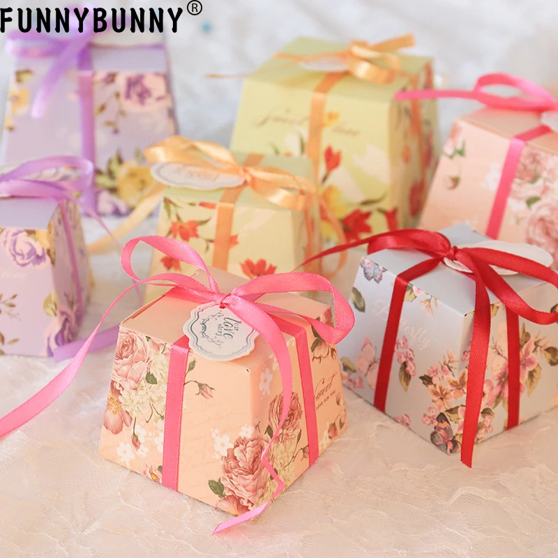 FUNNYBUNNY Горячая продажа цветочный принт дизайн Свадебная коробка