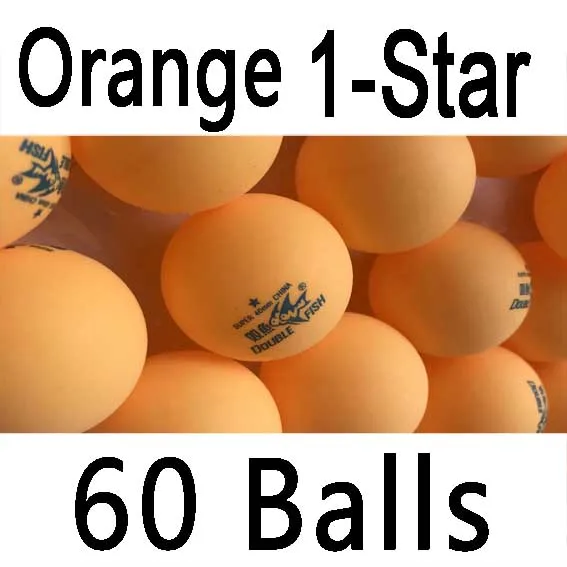 1 star orange 60x Double Fish 1star 2star 3star 40mm training Table Tennis Balls - Цвет: 1 star orange