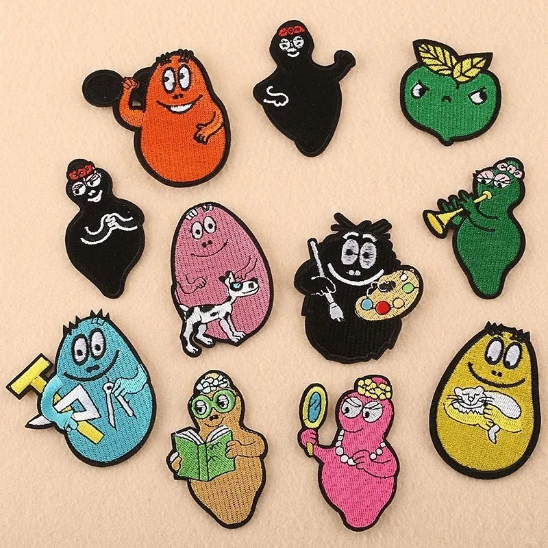 Забавные графические забавные Семейные патчи BarBaPaPa милые железные на аниме звезды аппликации для детской одежды 3D Diy аксессуары