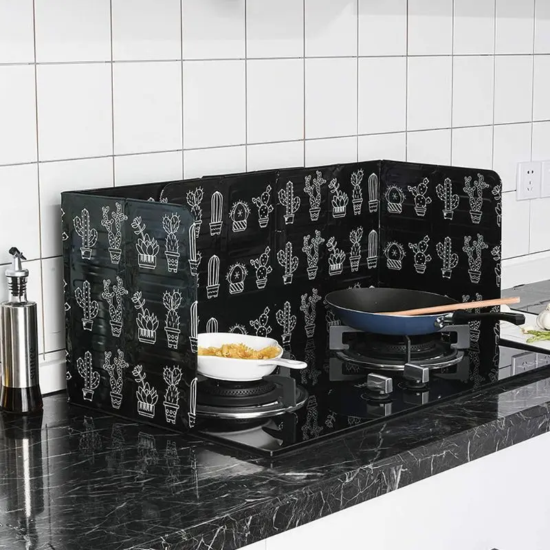 1pcs Aluminum Foil Oil Block Oil Barrier Stove Cooking Heat Insulation Anti-Splashing Oil Baffle Kitchen Utensils Supplie
