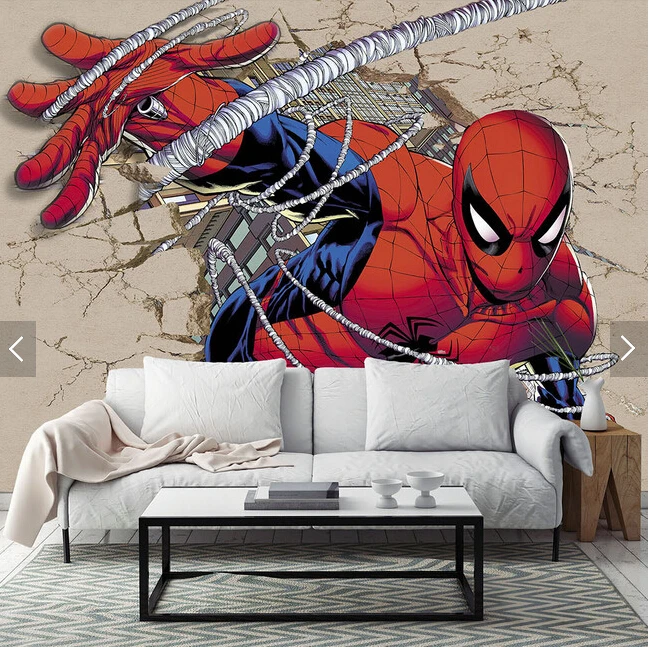 Детские обои на заказ Человек паук 3D мультфильм фотообои для детской комнаты