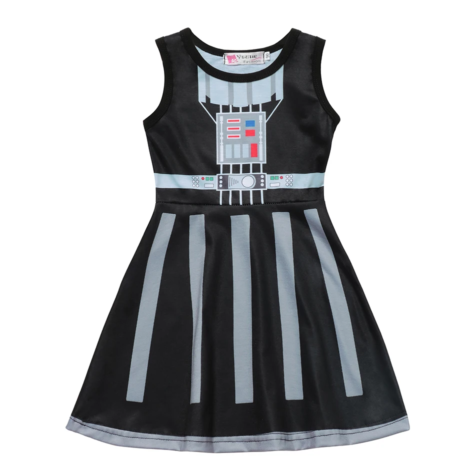 Girls Black Knight Dress Star War Costumes Kids Casual Summer Cosplay Clothes Children Party Halloween up for 2-7 Yrs | Детская одежда