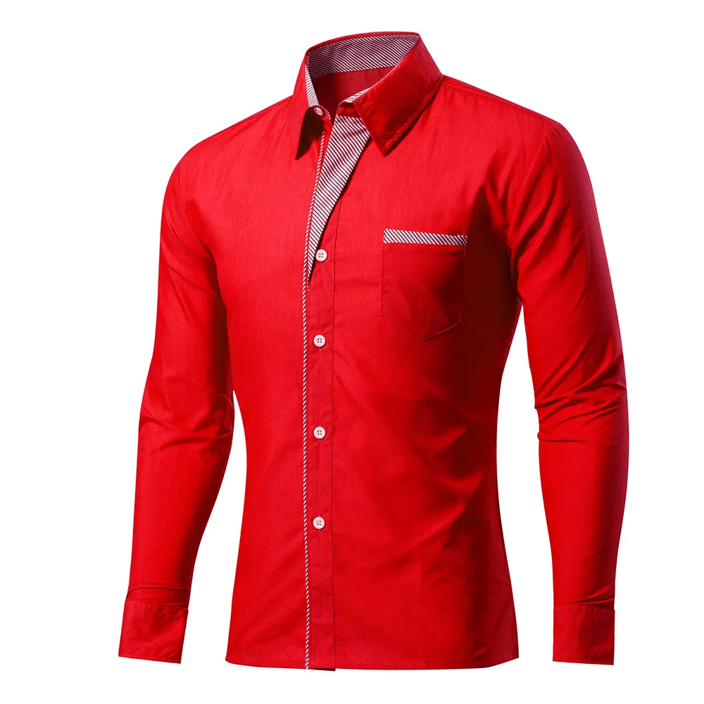 Мужская рубашка с длинным рукавом Camisa Masculina Повседневная приталенная в Корейском