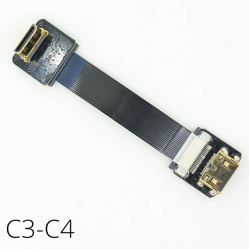 Мини-Кабель HDMI FPV HDMIMini-HDMIMini C-Type угловой ленточный плоский кабель для Gimbal Servo