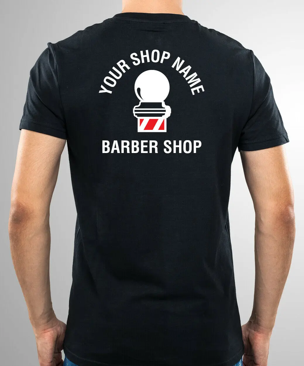 Футболка унисекс с надписью Barbers Sign Barber Pole футболка принтом и логотипом вашего