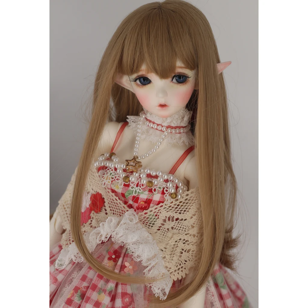Парик для куклы 1/4 BJD длинные прямые волосы с челкой кукольного типа модные