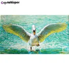 Алмазная картина полностью квадратнаякруглая картина Daimond Лебедь весло открытые крылья летучая вышивка-мозаика стразами Крест стич 262DP