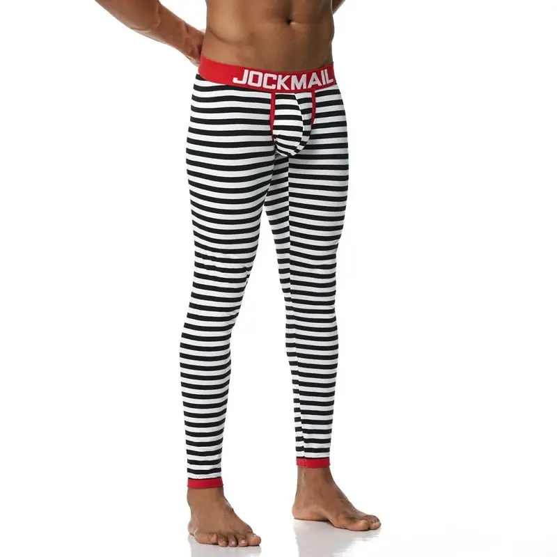 JOCKMAIL, брендовые новые осенние и зимние мужские кальсоны, термобелье, леггинсы, штаны, высокое качество, хлопок, модные, сексуальные, в полоску