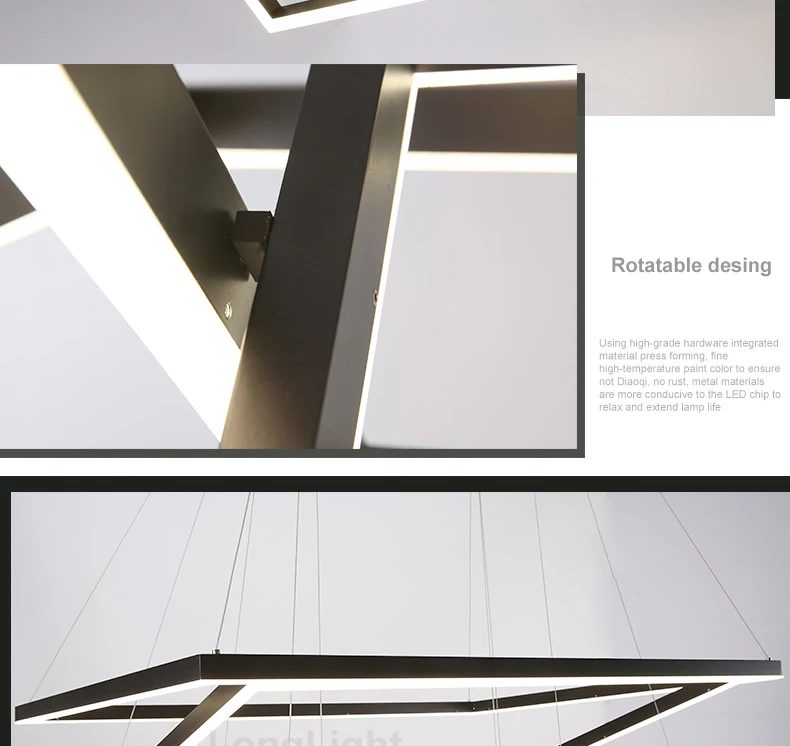 Квадратная Современная Led люстра освещение для дома Акриловая креативная de cristal