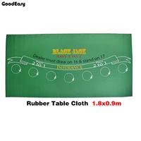 18090cm rubber black jack 21points baccarat casino poker tablecloth green table mat board cloth high quality
