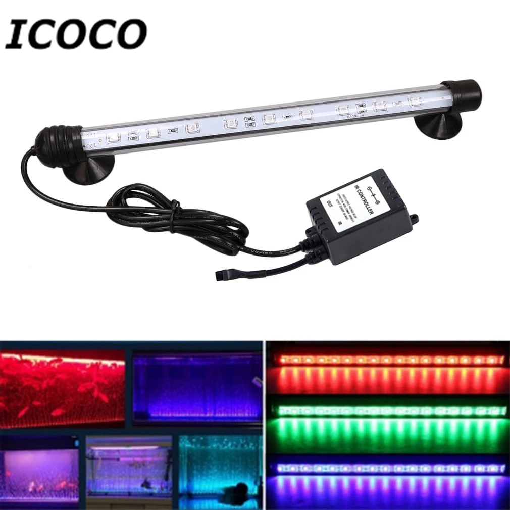 18 см водонепроницаемая лампа для аквариума 5050SMD RGB светодиодный аквариумный