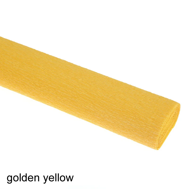 golden yellow Детский сад складной Скрапбукинг подарки крепированная бумага ремесло DIY цветок оберточная гирлянда 250x50 см декоративное оригами 21 цвет - Цвет: golden yellow