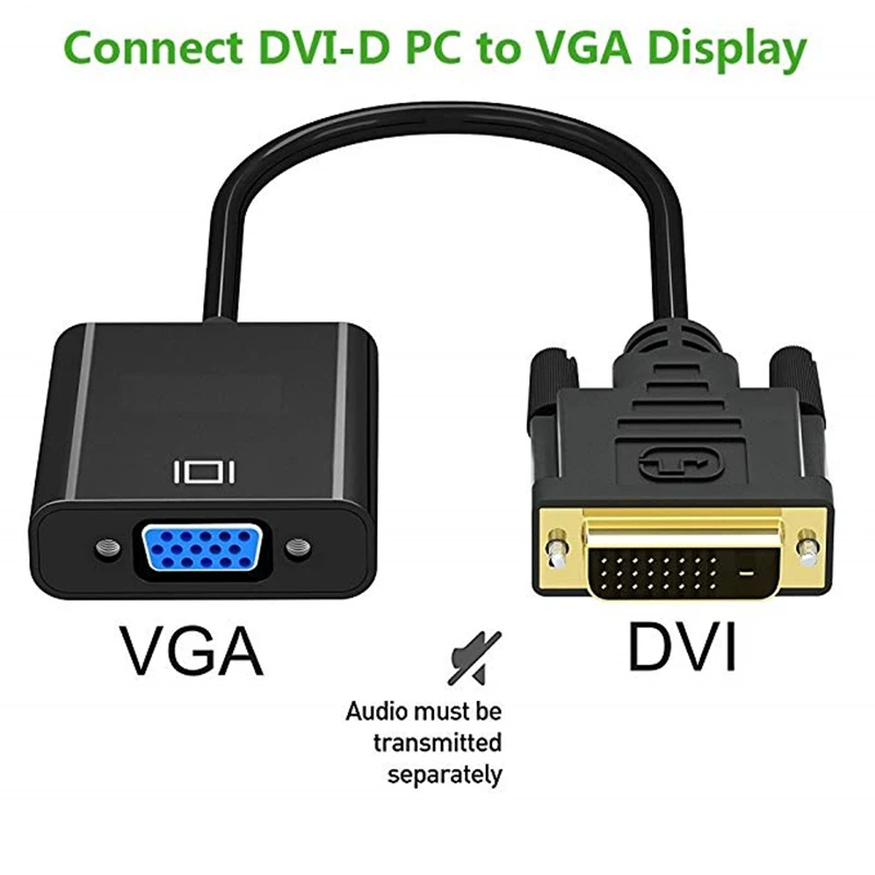 С DVI на VGA конвертер адаптер 1080P 24 + 1 25 Pin D мужчин и Женский Кабель видеоадаптера для