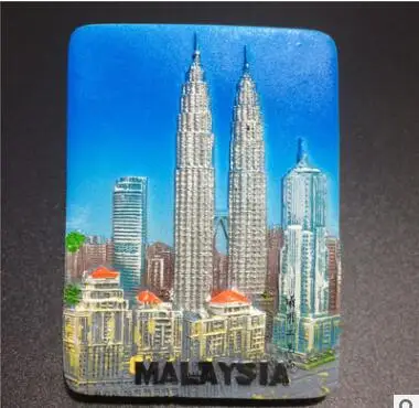 Малайзия 3D магнит на холодильник туристические сувениры Kuala Lumpur Petronas Твин башни