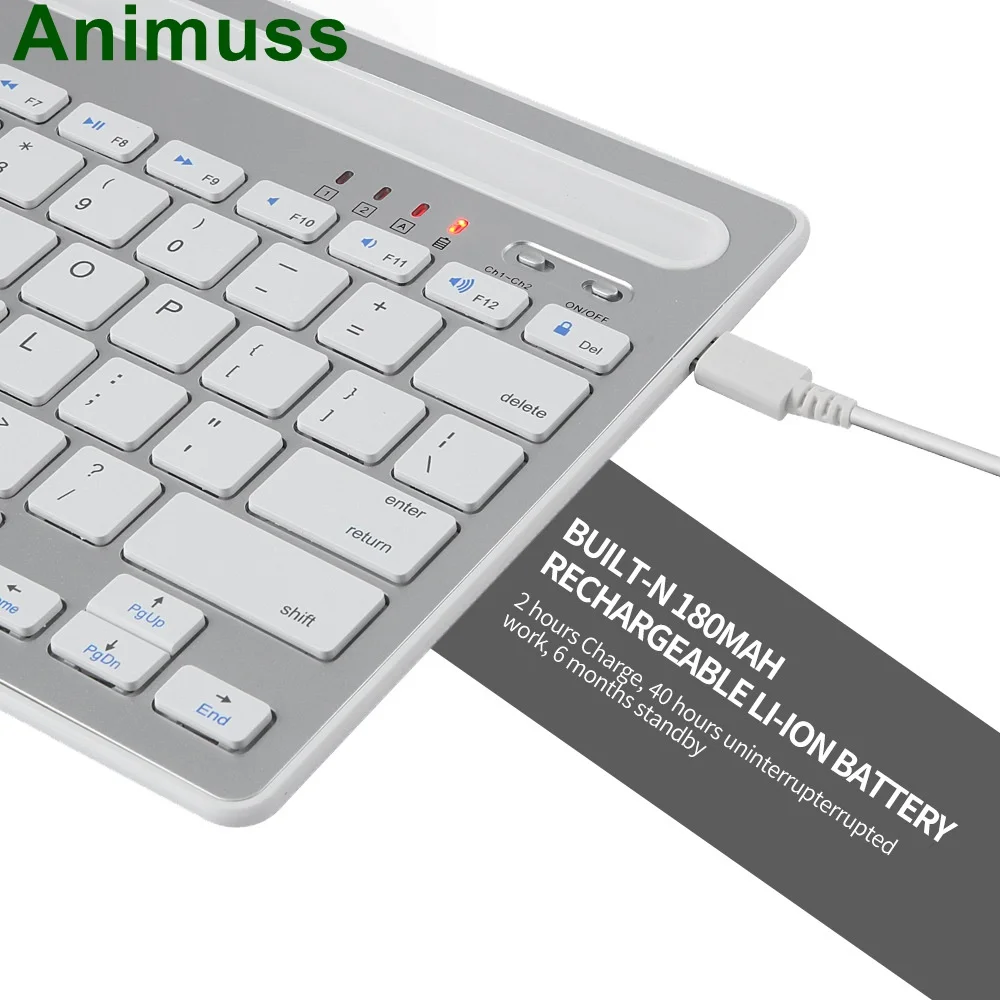 Клавиатура ANIMUSS Bluetooth двухканальная Многофункциональная Универсальная