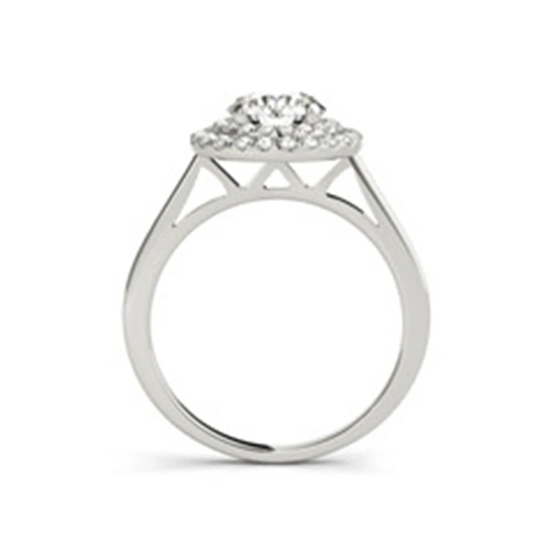 AINUOSHI роскошные женские кольца желтого золота розового с круглой огранкой 1ct Halo