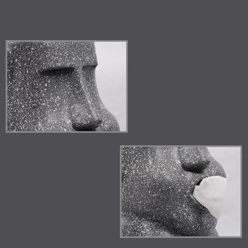 Тканевая коробка из смолы Moai с изображением пасхального острова|Коробки для