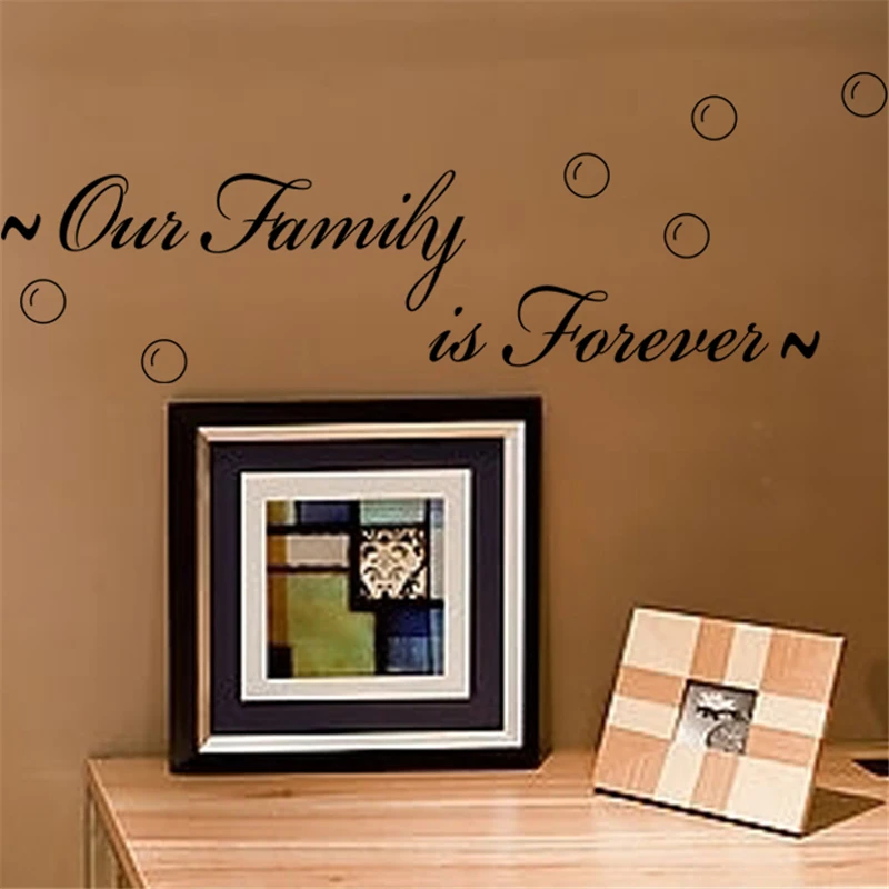 

our family is forever vinyl wall art decals quotes living room home decor adesivos de parede diy black stickers