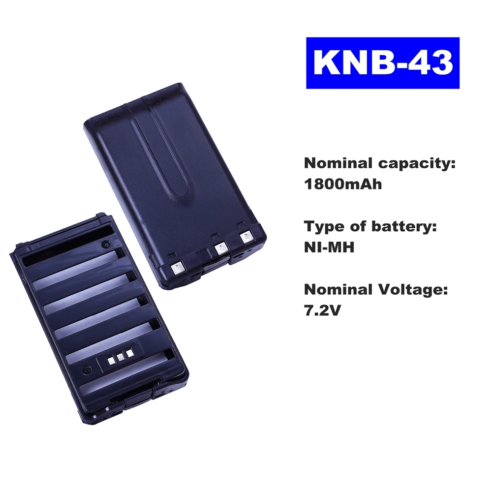 7.2V 1800mAh NI-MH Radio Battery KNB-43 For Kenwood Walkie Talkie TK-K2AT/K4AT/255A  Two Way Radio