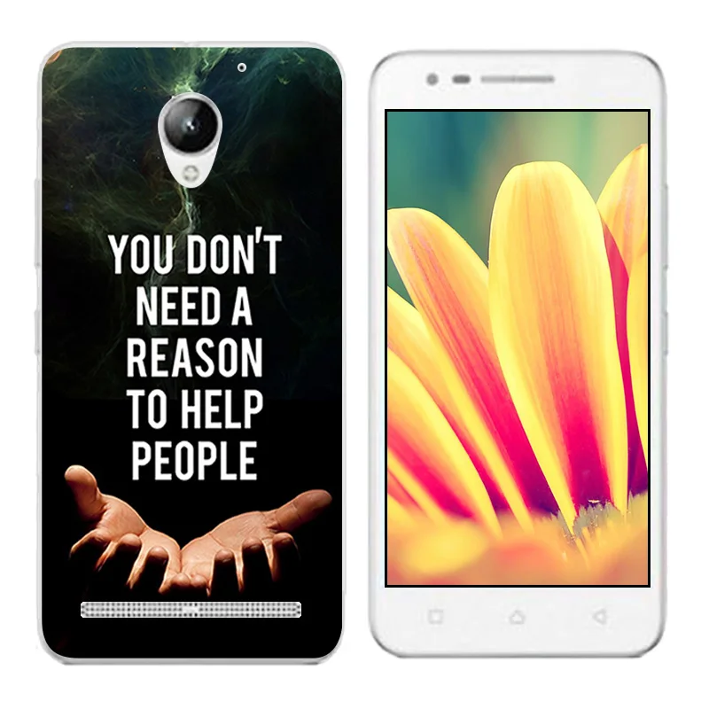 for Lenovo Vibe C2 K10A40 Case Black Letters Printing TPU Cover Phone Silicon Protective Fundas |
