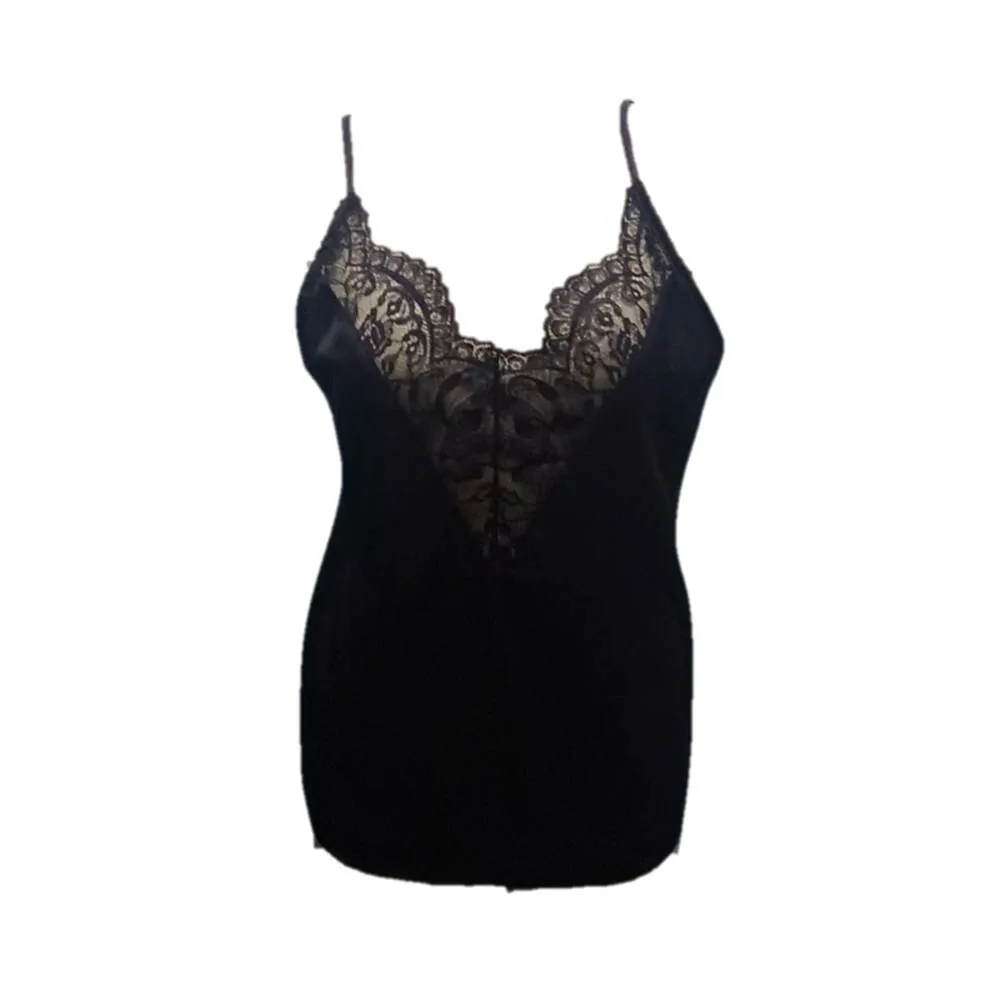

Sexy Deep V-neck Lace Women Sleeveless Vest Casual Ladies Solid Loose Tanks Female Fashion Tops Women Clothes Tanques de mujeres