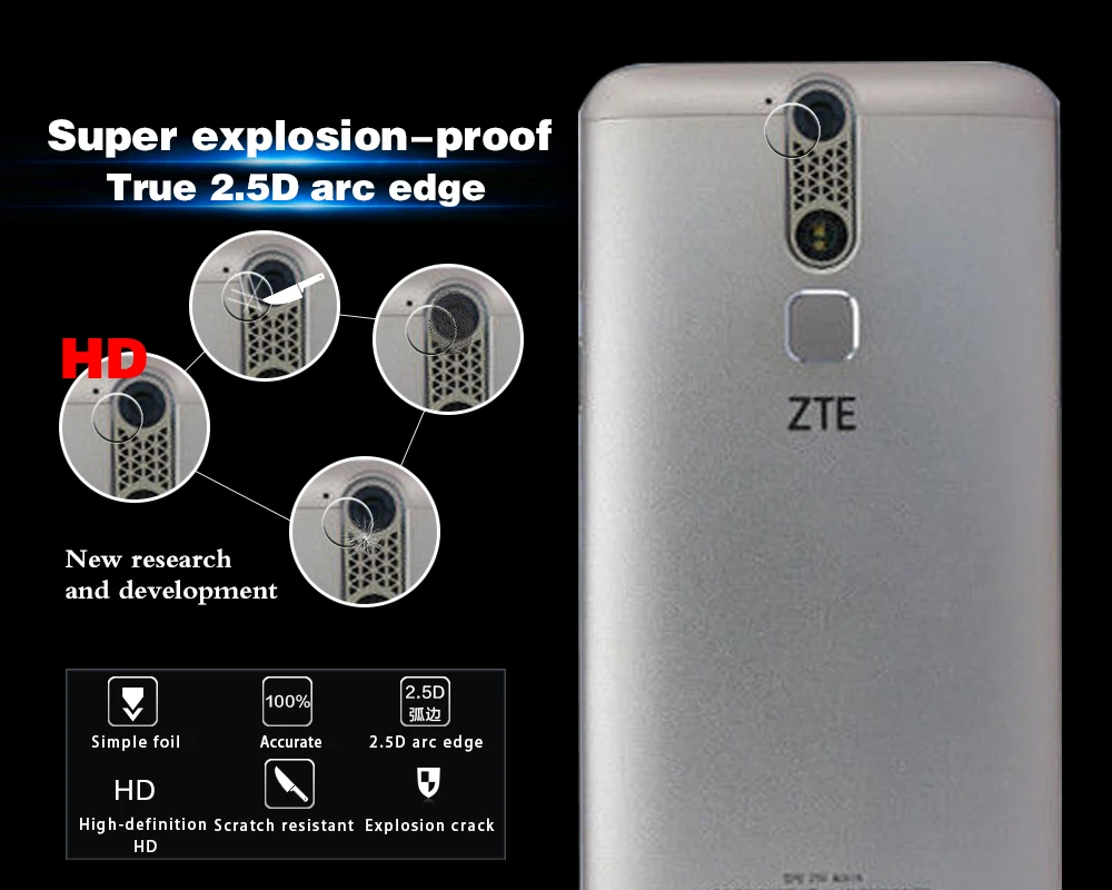 Задняя камера Объектив Закаленное стекло пленка для ZTE AXON Mini Secret B2015 B2016 сотовый