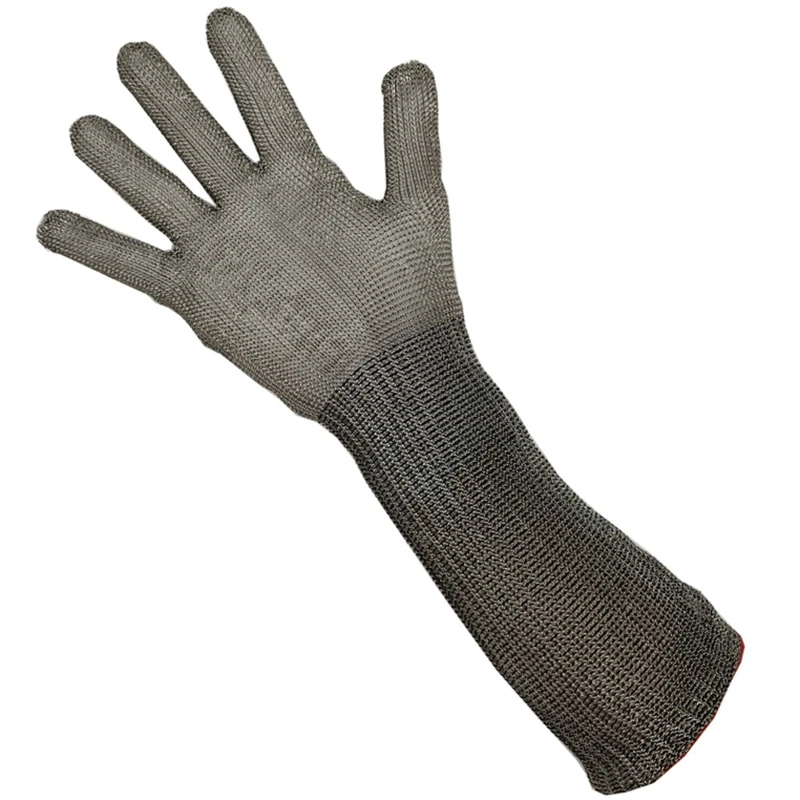 Stainless Steel Wire Braided Gloves Cut-Proof Protection Mesh Work Men'S Long Section |