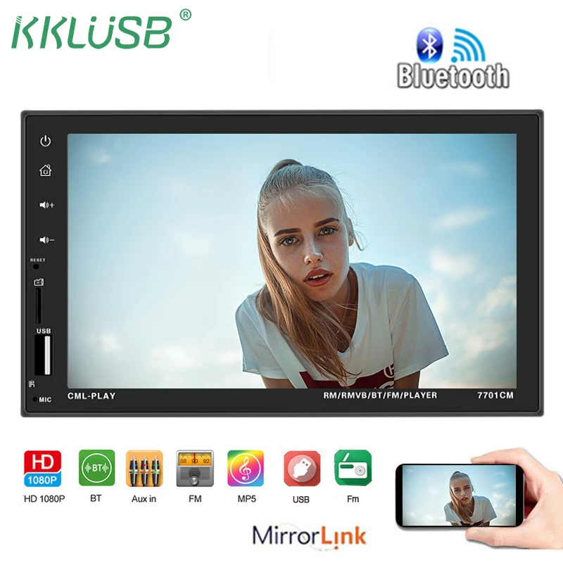 2din автомобильное радио 7 дюймов сенсорный mirrorlink Android плеер сабвуфер MP5 Авторадио